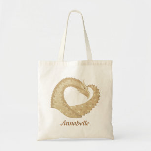 Tote Bag Dragon de coeur de grès sur blanc