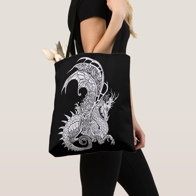 Tote Bag Dragon de style Art Nouveau (De près)