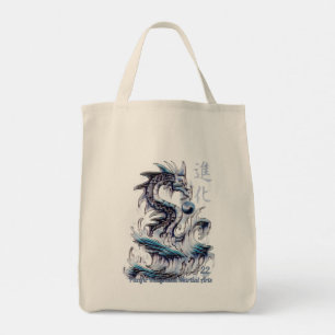 Tote Bag Dragon d'eau 22 Yin Yang Kanji