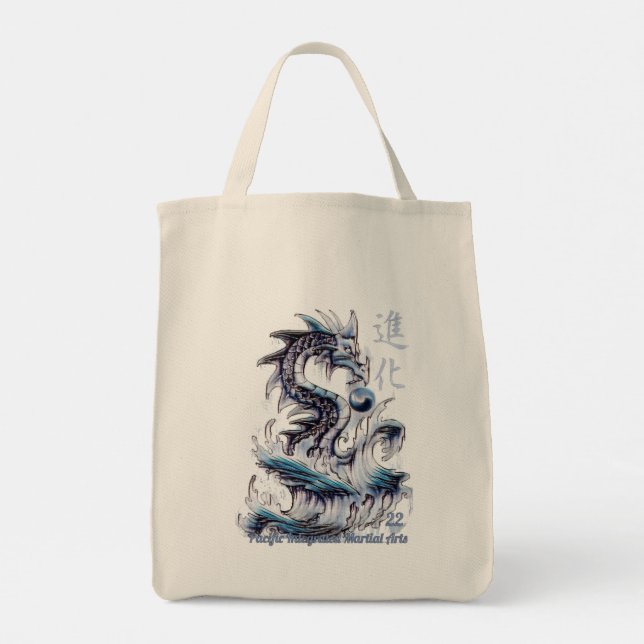Tote Bag Dragon d'eau 22 Yin Yang Kanji (Dos)