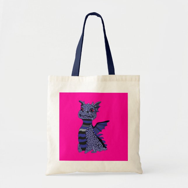 Tote Bag Dragon Diamant Bleu (Devant)
