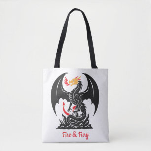 Tote Bag Dragon Fantastique Respirant du Feu Graphique Pers