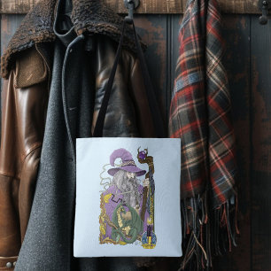 Tote Bag Dragon Sorcier Celtique Fantastique Violet