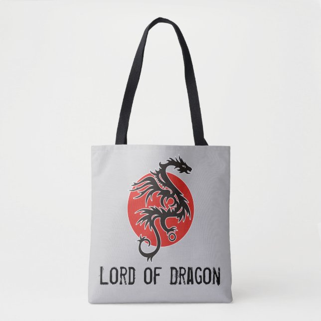 Tote Bag Dragon Sun - noir rouge blanc + vos idées (Devant)