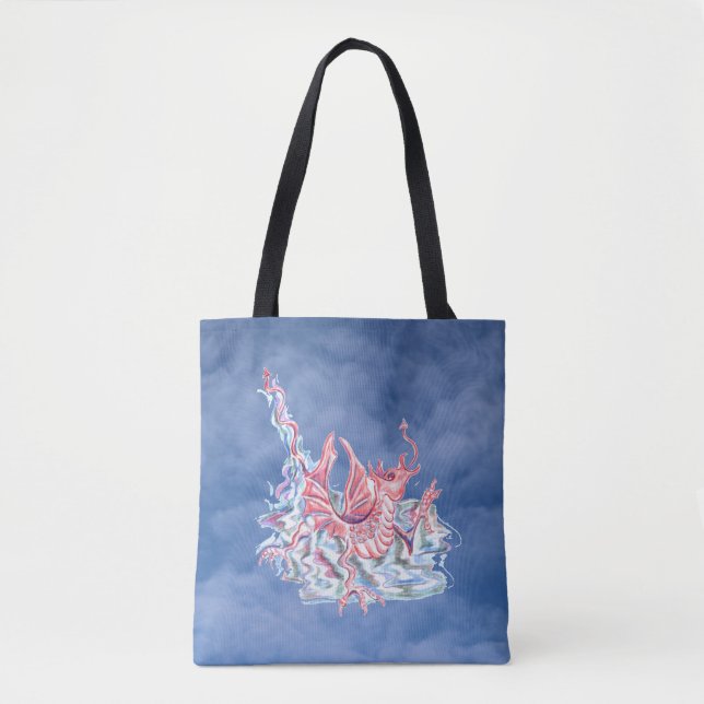 Tote Bag Dragon sur ciel bleu (Devant)