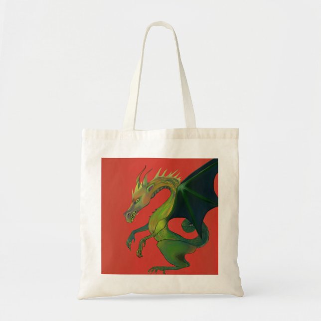 Tote Bag Dragon sur le rouge (Devant)