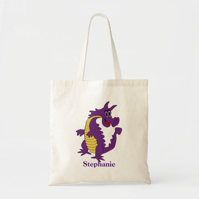 Tote Bag Dragon Violet Personnalisé (Devant)