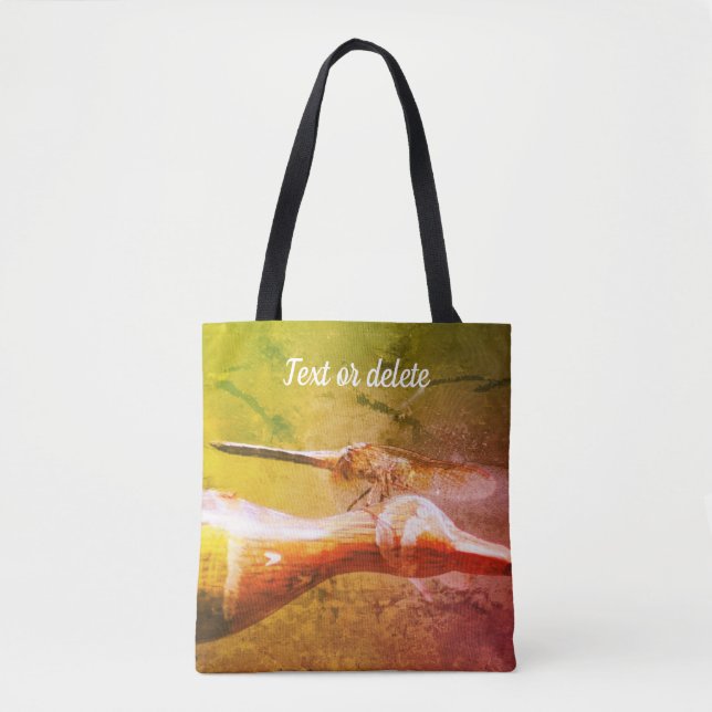 Tote Bag Dragonfly Co Pilot Insect Art Personnalisé (Devant)