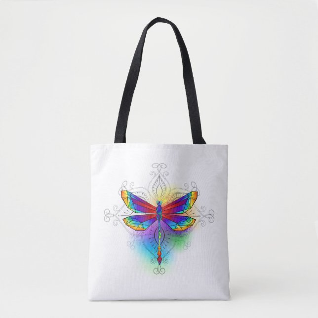Tote Bag Dragonfly en arc-en-ciel (Devant)