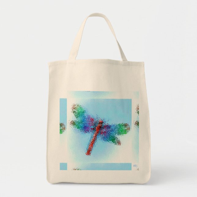 Tote Bag Dragonfly en verre tendu (bleu) (Devant)