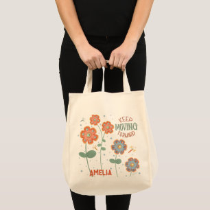 Tote Bag Dragonfly Floral Nom personnalisé Fun Inspirivity