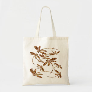 Tote Bag Dragonfly Frenzy Gold