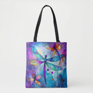Tote Bag Dragonfly Garden Blues 1
