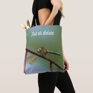 Tote Bag Dragonfly on Wire Fence Close Up Personnalisé