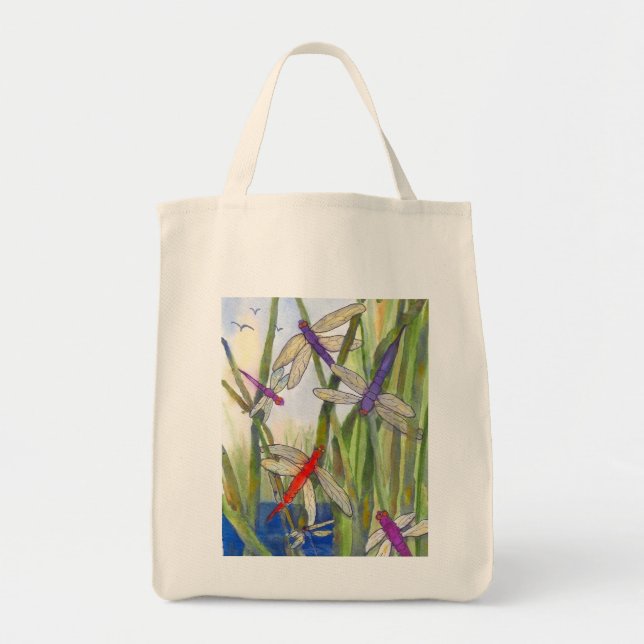 Tote Bag Dragonfly Summer Grocery Fourre-tout (Devant)