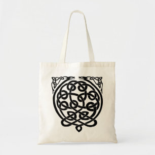 Tote Bag Dragons à noeuds celtiques - noir et blanc