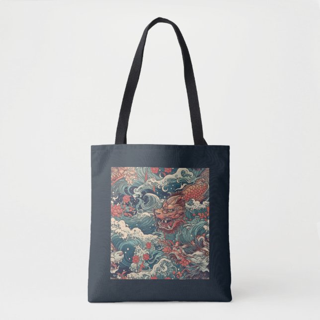 Tote Bag Dragons japonais de tatouage Art (Devant)
