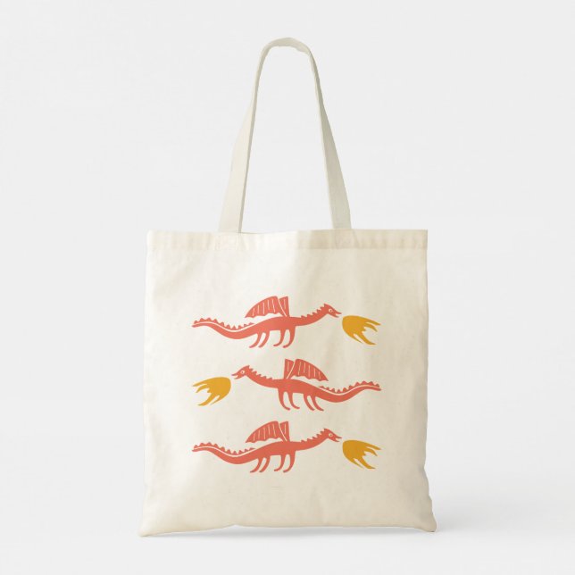 Tote Bag Dragons Respiration feu (Dos)