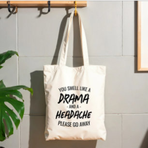 Tote Bag Dramatique de typographie insultante drôle et mal