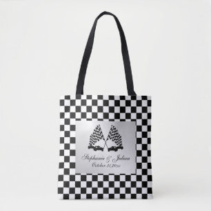 Tote Bag Drapeau à damier de voitures de course