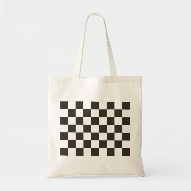 Tote Bag Drapeau À damiers (noir et blanc) (Motif du vérifi (Devant)