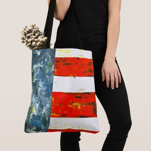 Tote Bag Drapeau Abstrait américain (De près)