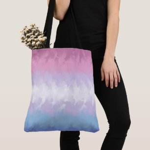 Tote Bag Drapeau Abstrait de la Bigender Pride Boho Pastel