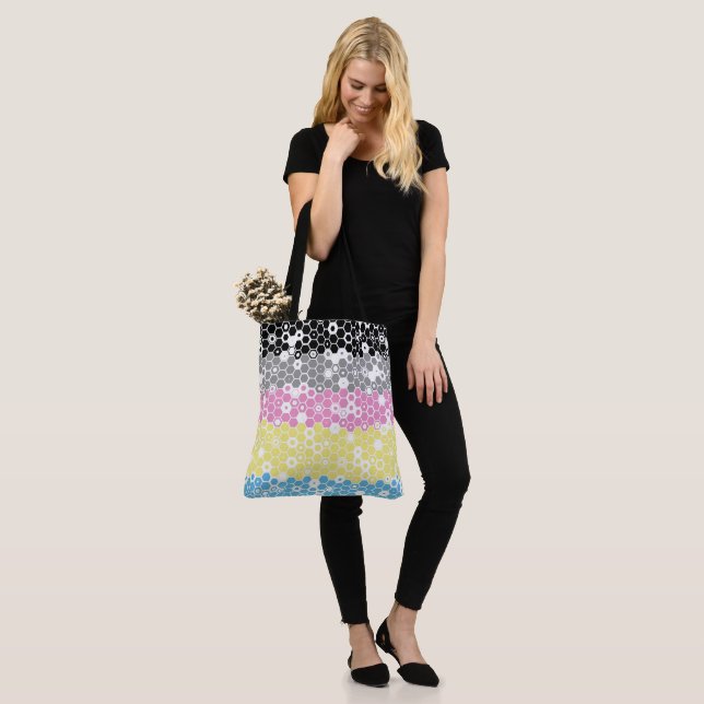 Tote Bag Drapeau Abstrait de la Fierté Polygenre (Sur le modèle)
