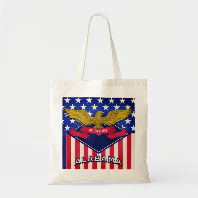 Tote Bag Drapeau Alabama USA (Devant)