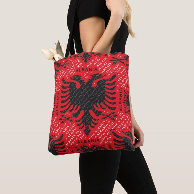 Tote Bag Drapeau albanais motif 2 (De près)