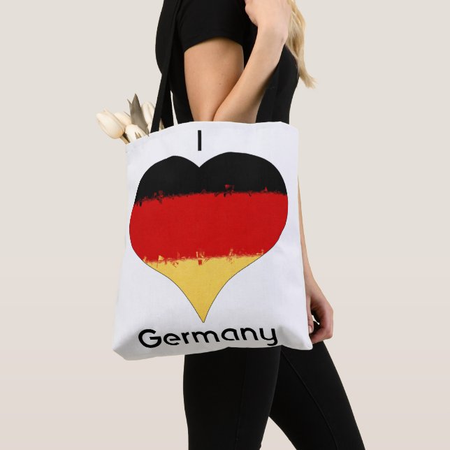 Tote Bag Drapeau allemand I Heart Allemagne (De près)
