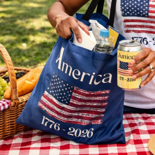 Tote Bag Drapeau américain 1776 à 2026 États-Unis 250e anni