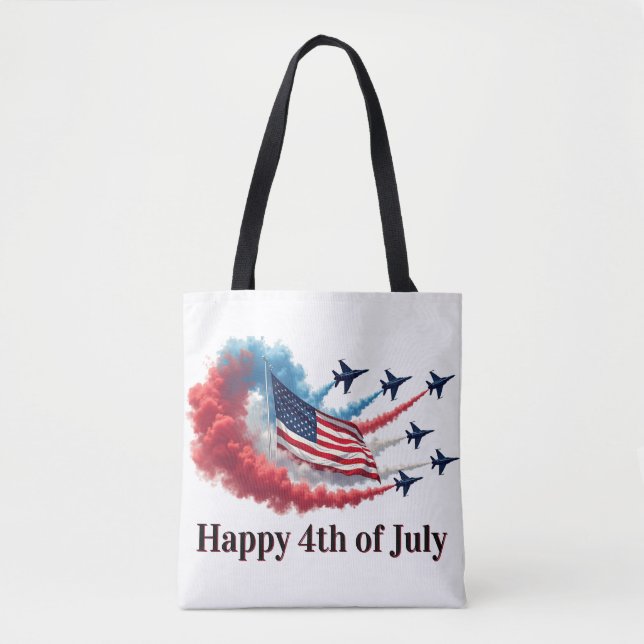 Tote Bag Drapeau américain, 4 juillet (Devant)