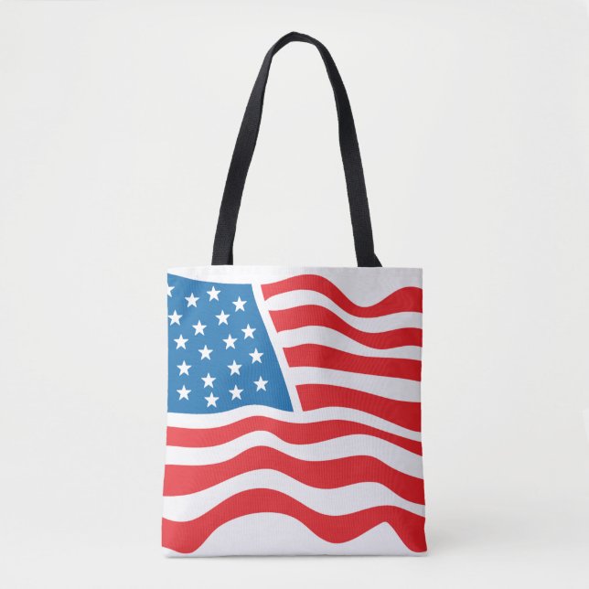 Tote Bag drapeau américain - 4 juillet (Devant)