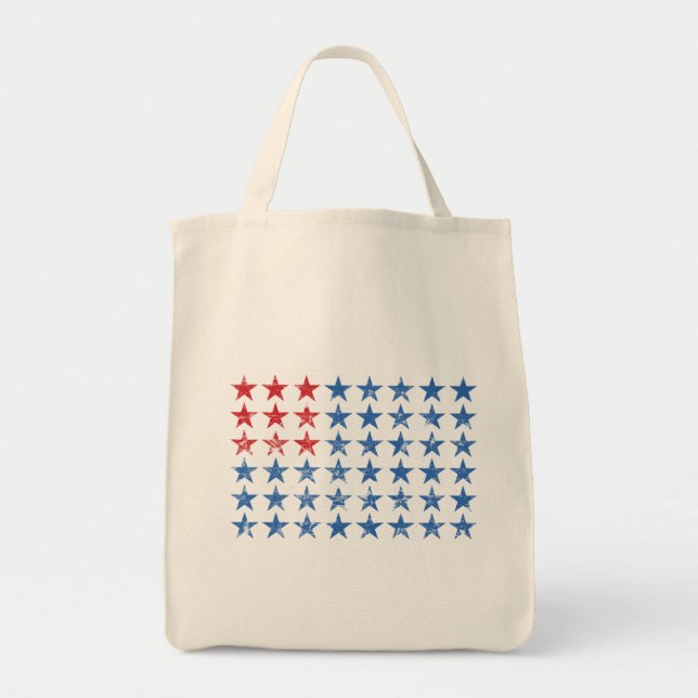 Tote Bag Drapeau américain affligé (Devant)