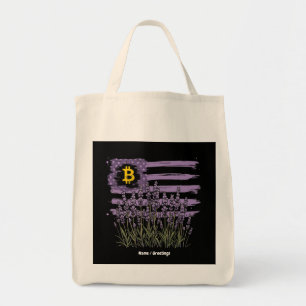 Tote Bag Drapeau américain Bitcoin BTC Révolution Drôle Cry