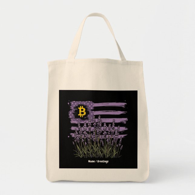 Tote Bag Drapeau américain Bitcoin BTC Révolution Drôle Cry (Devant)