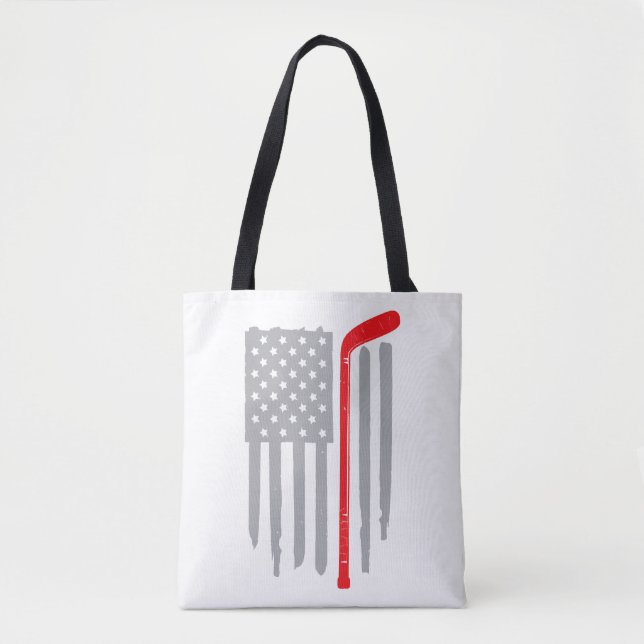Tote Bag Drapeau américain de hockey (Devant)