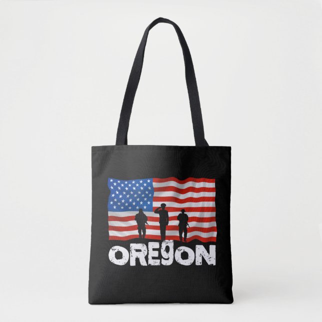 Tote Bag Drapeau américain de la ville d'Oregon (Devant)