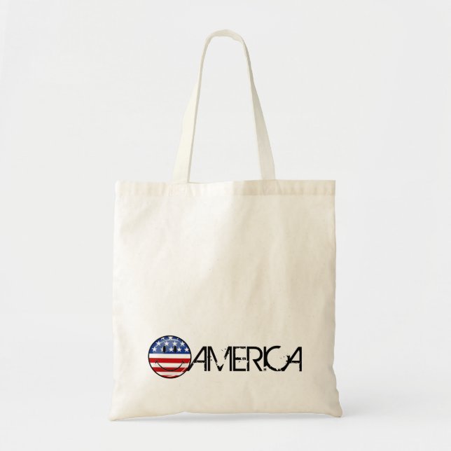 Tote Bag Drapeau américain de sourire (Devant)