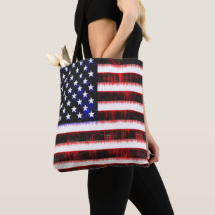 Tote Bag Drapeau américain - Drapeau américain, cramponné
