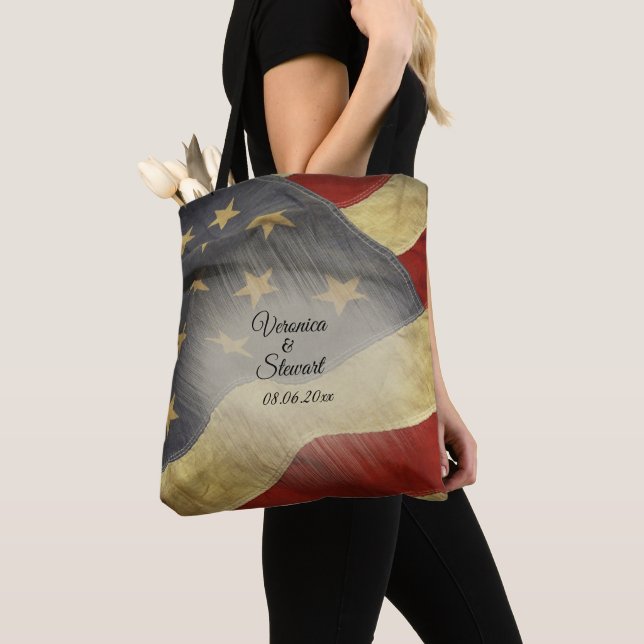 Tote Bag Drapeau américain en détresse (De près)