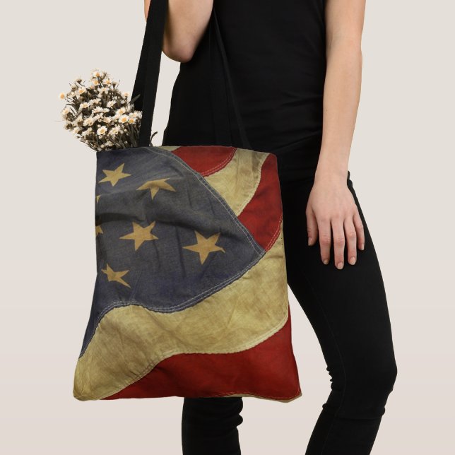 Tote Bag Drapeau américain en détresse (De près)