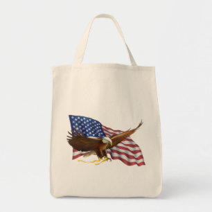 Tote Bag Drapeau américain et aigle recto verso