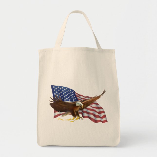 Tote Bag Drapeau américain et aigle recto verso (Devant)
