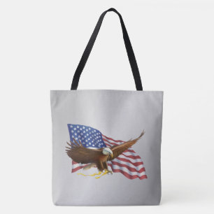 Tote Bag Drapeau américain et argent d'aigle