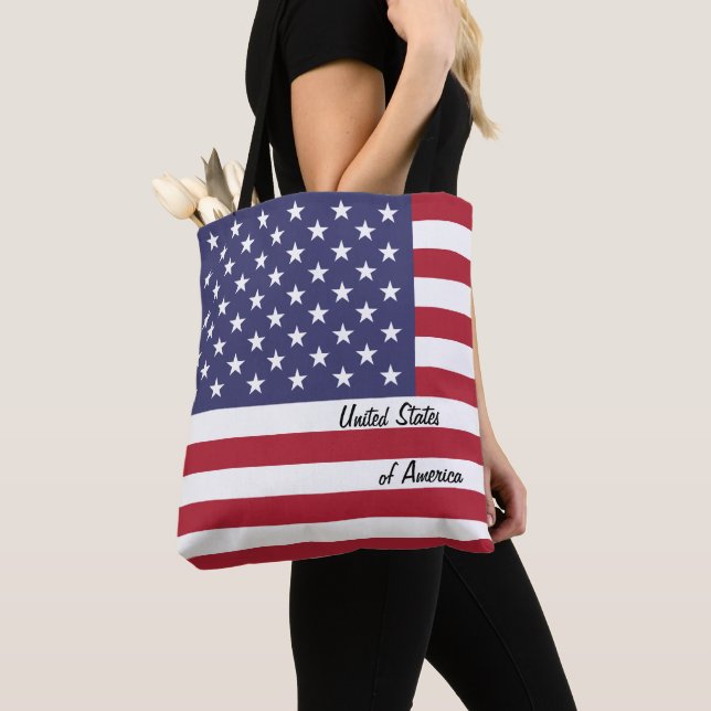 Tote Bag Drapeau américain/fan de mode/sports (De près)