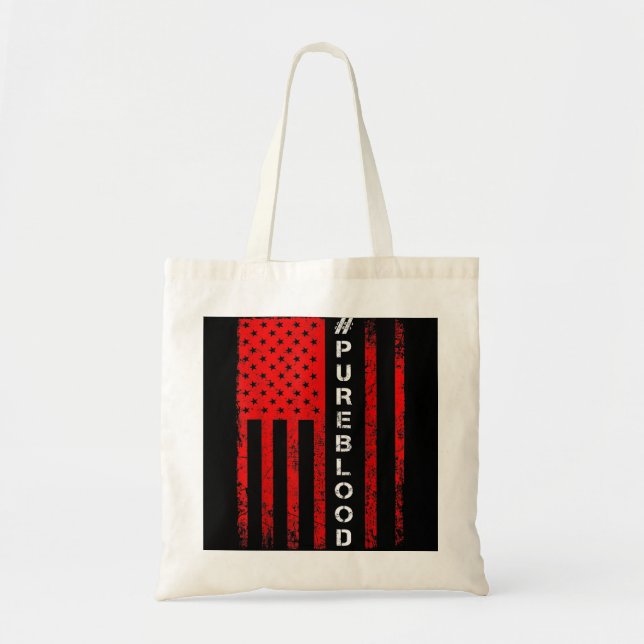Tote Bag Drapeau américain PUREBLOOD I Am Pure Blood Non Gm (Devant)