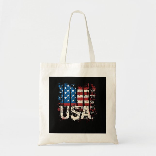 Tote Bag Drapeau américain rétro 4 juillet (Devant)