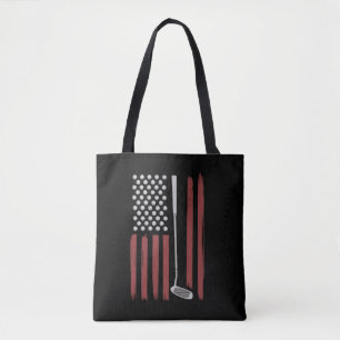 Tote Bag Drapeau américain rétro Golf Golfeur Drôle Golf Cl